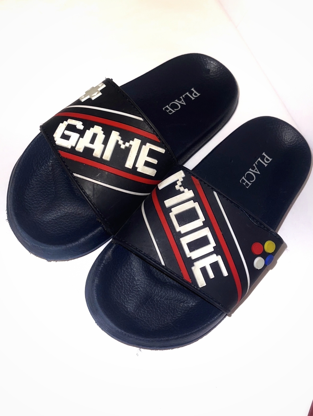 The Children's Place Navy 'Game Mode' Slide Sandals